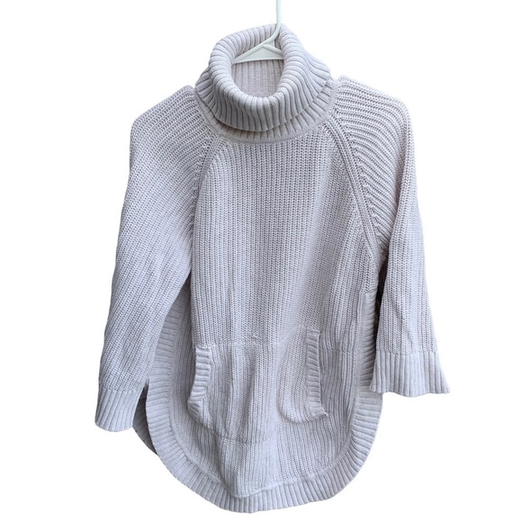 Ugg Raelynn Wool Blend Ribbed Turtleneck Poncho Sweater Women’s Size Medium - Picture 4 of 9